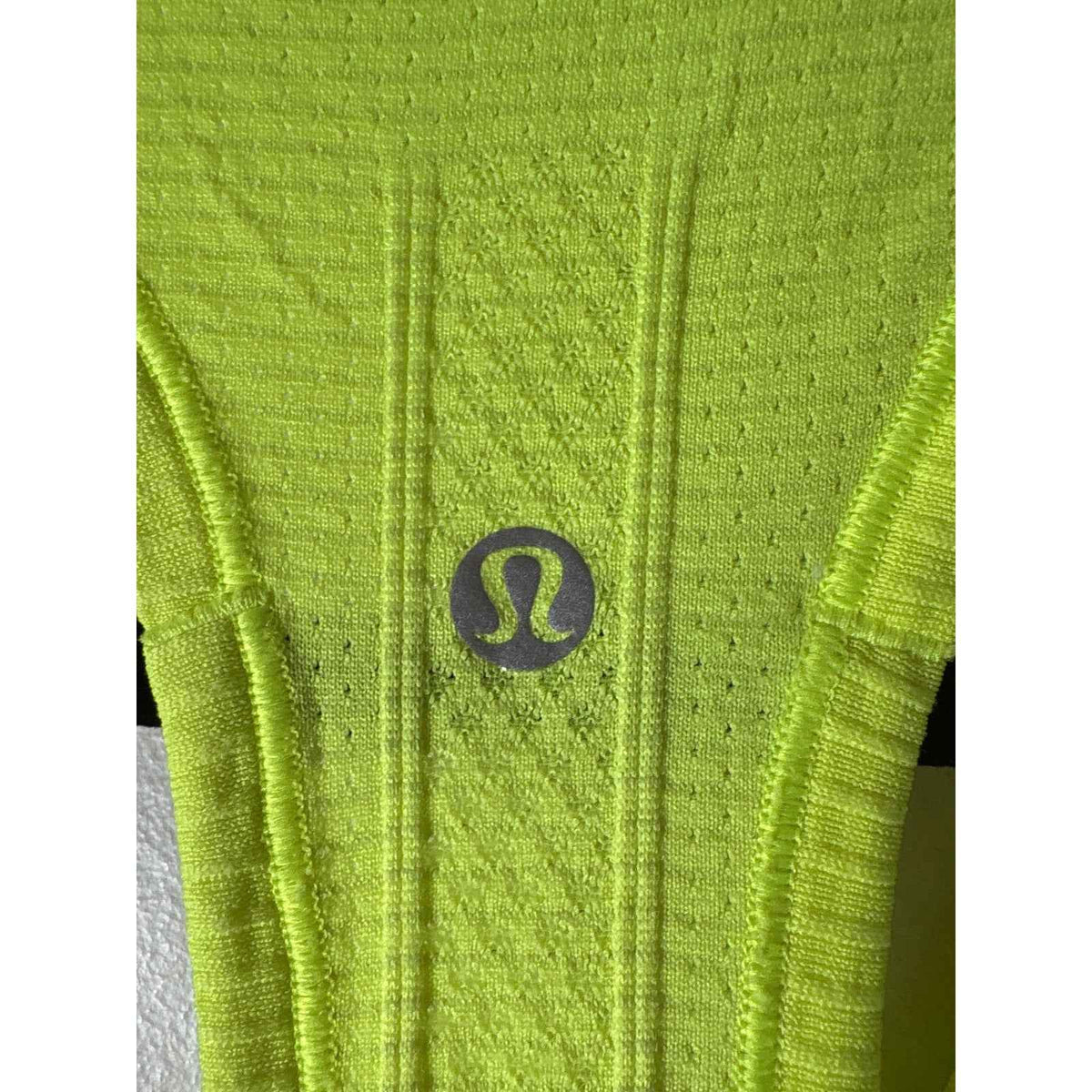 Lululemon Neon Yellow Athletic Razor Back Tank Sz 4