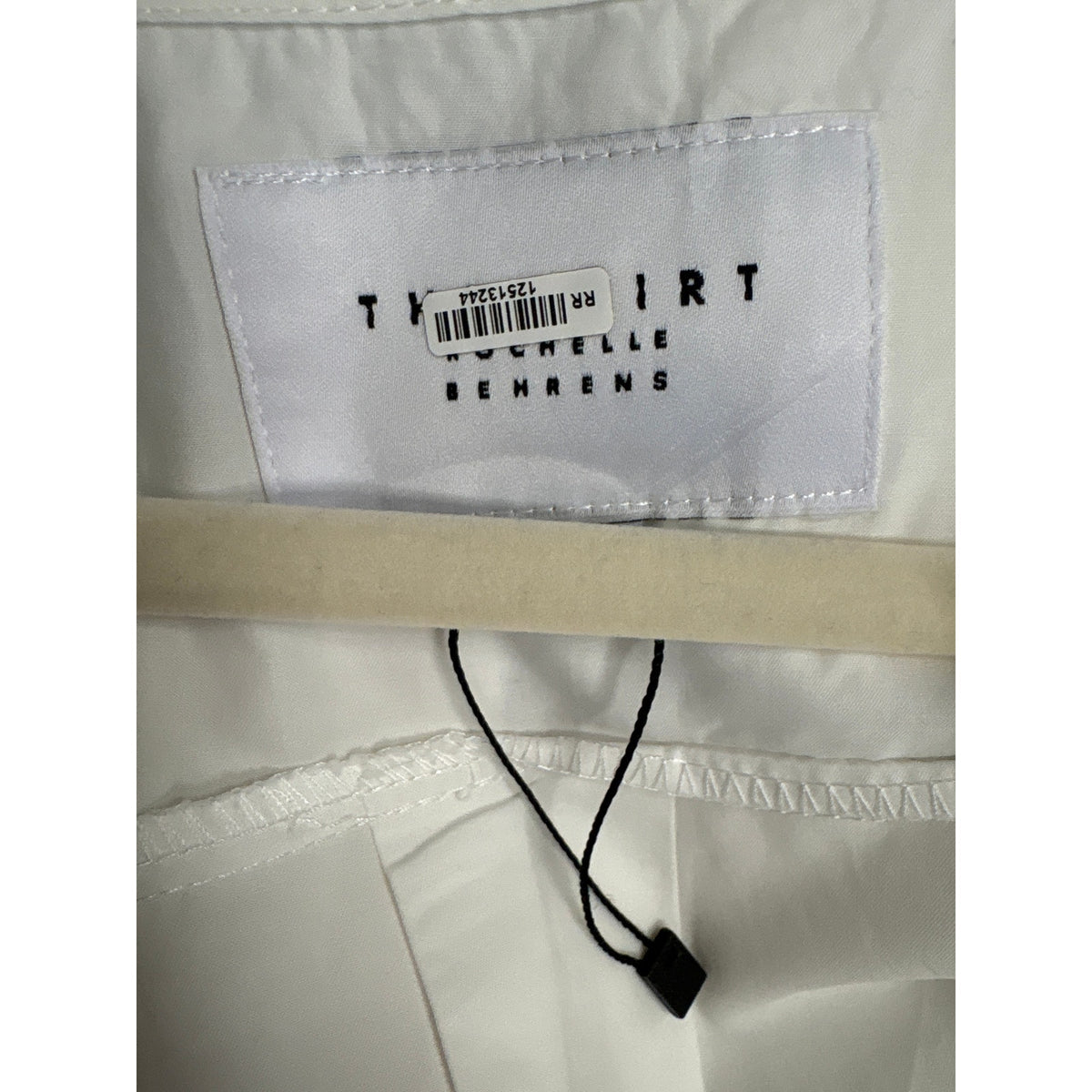 The Shirt White Ruffle and Lace Inset Button Up Long Sleeve Shirt Sz S