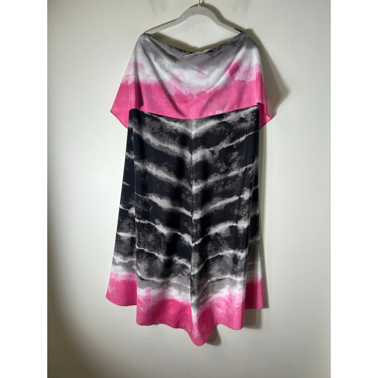 Ramona La Rue Pink Gray Silk Dress Sz S