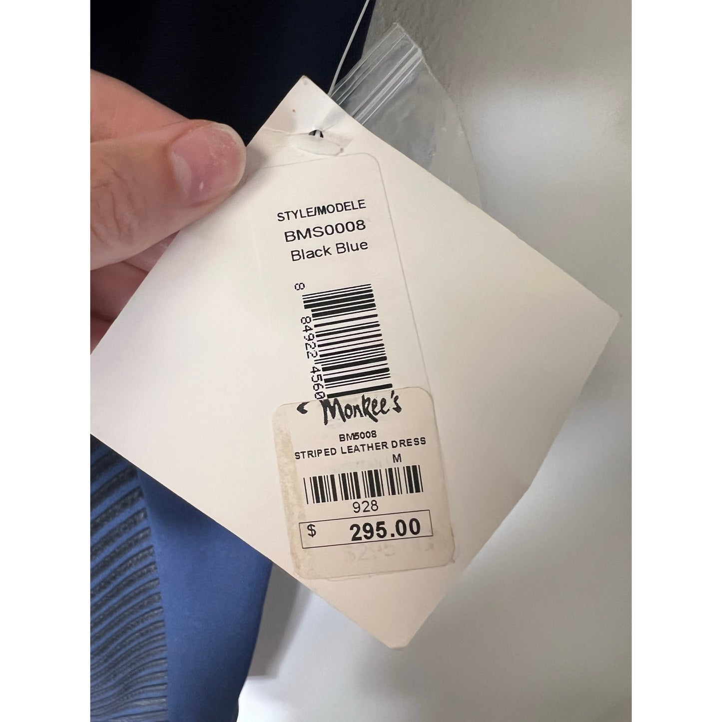 NWT Mack and James Badgley Mischka Navy Blue Black Leather Sz M