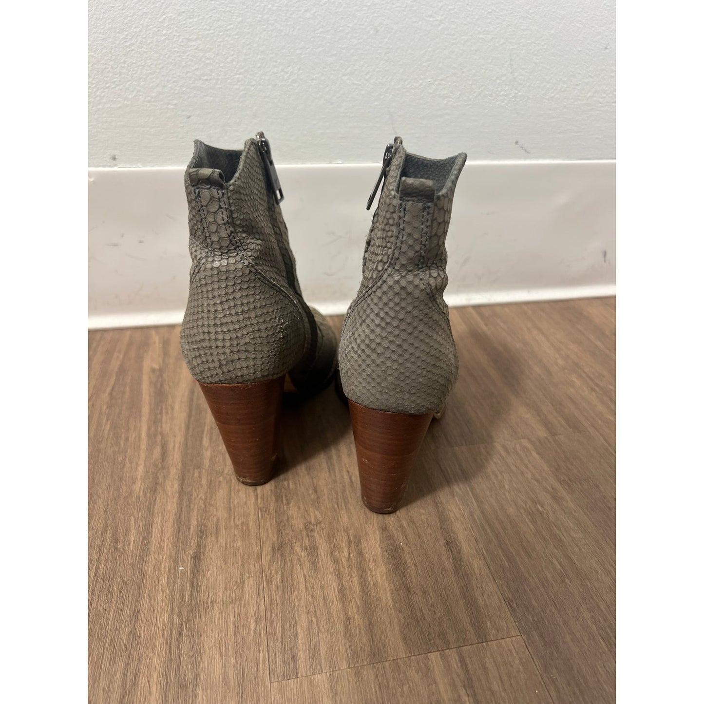 Joi Chunky Heel Ankle Boots, Grey Snake Sz 38
