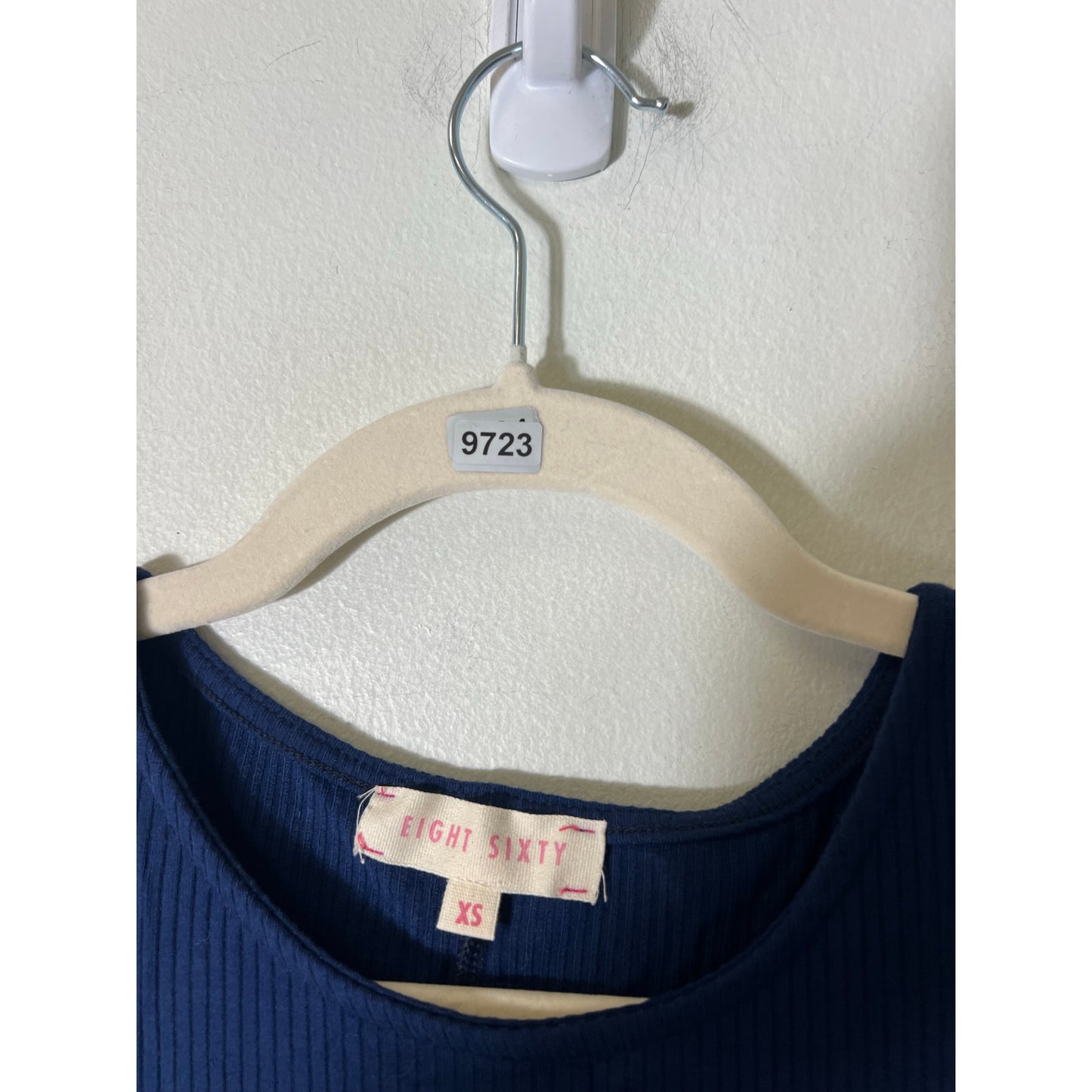 Eight Sixty Navy Blue Cold Shoulder Long Sleeve Body Con Knee Length Dress Sz XS