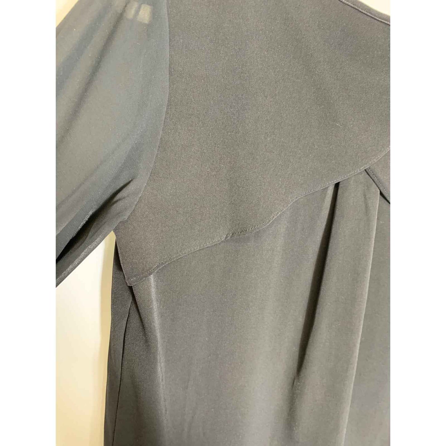 Renee C Black Sheer Long Sleeve Shift Dress Sz S