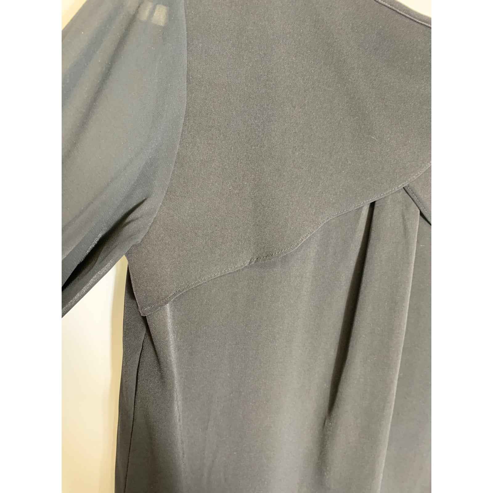 Renee C Black Sheer Long Sleeve Shift Dress Sz S