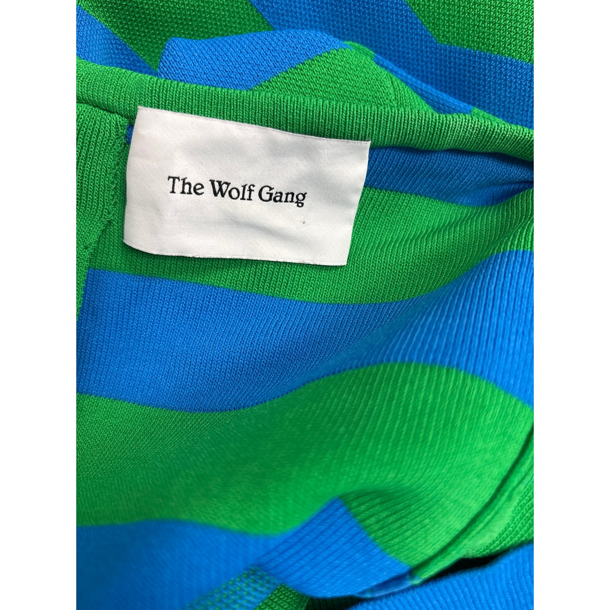 The Wolf Gang Blue and Green Bandeu Bodycon Dress Sz S