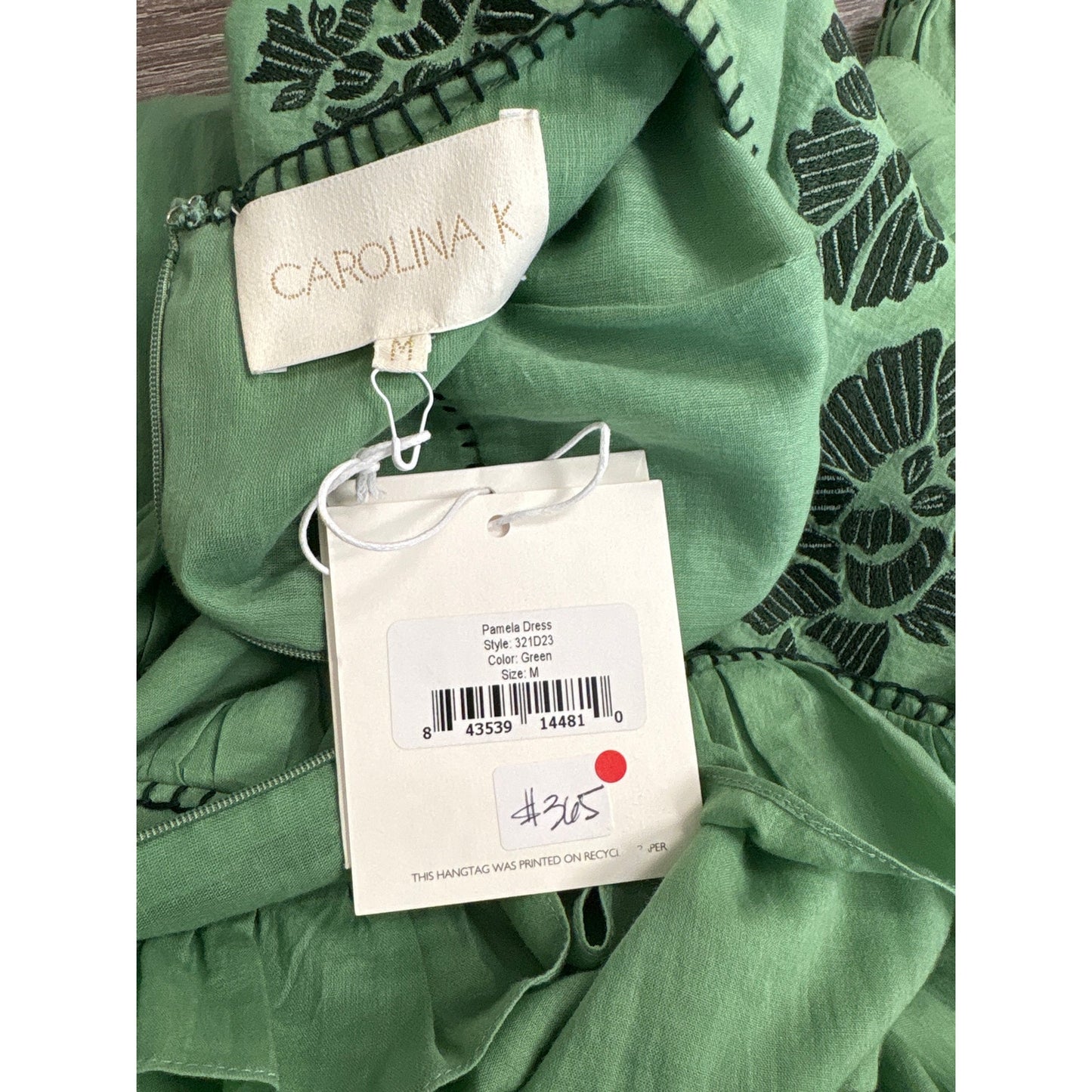 NWT Carolina K Green Pamela Dress Sz M