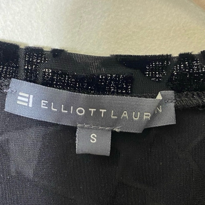 Elliott Lauren Black Long Sleeve Blouse Sz S
