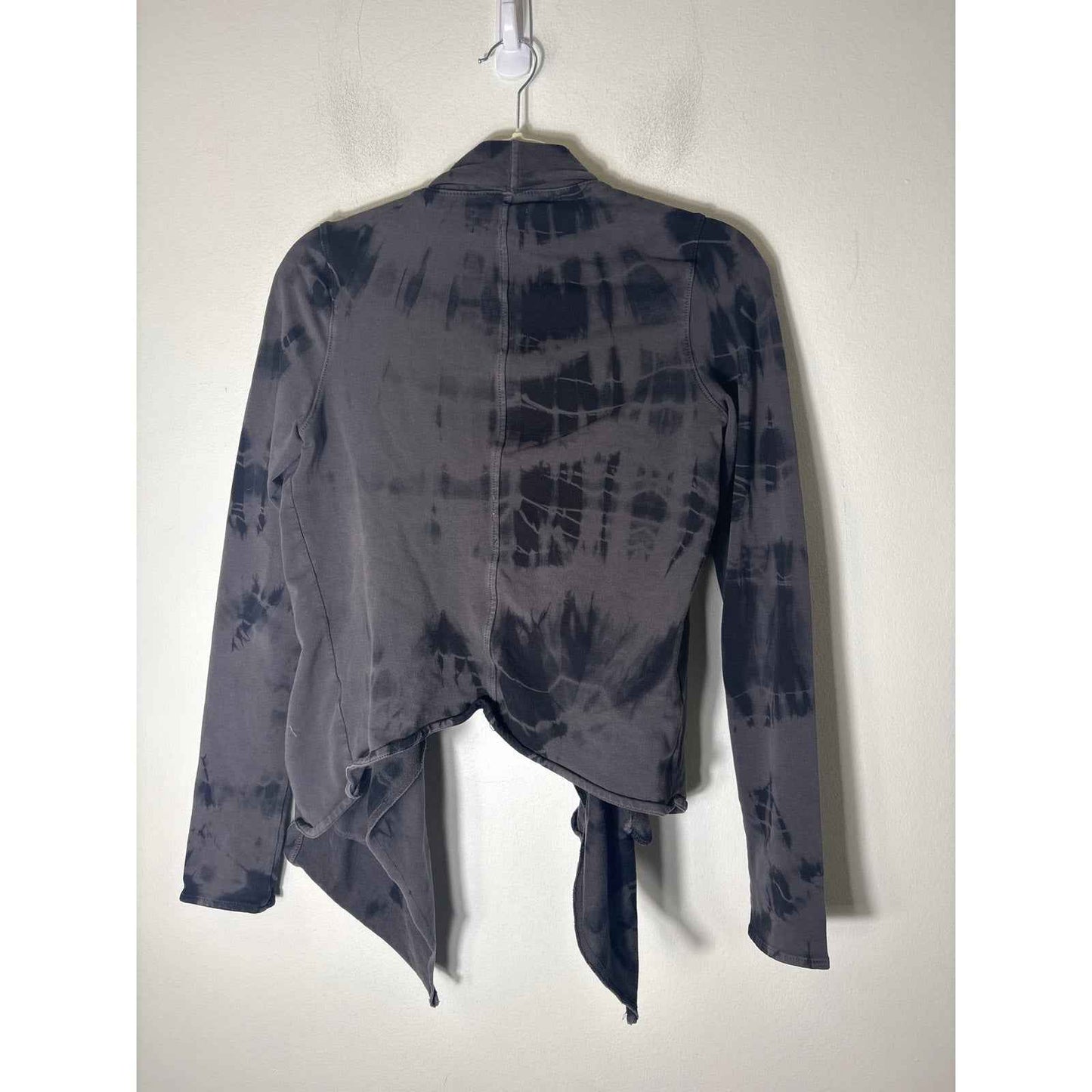 Denimocracy Charcoal Gray Black Tie Dye Long Sleeve Cardigan Sz M