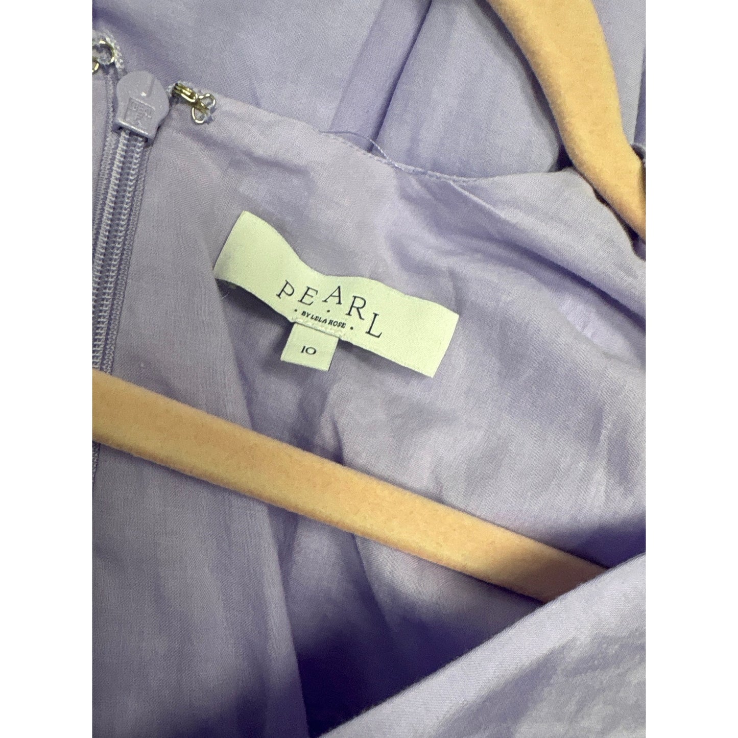 Pearl by Lela Rose Lavendar V Neck Flutter Sleeve Maxi Dress Sz 10