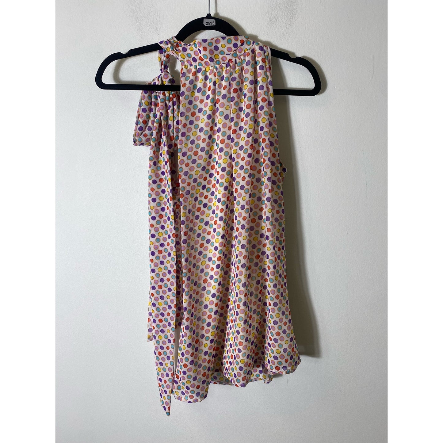 Basically Me Multicolored Polka Dot Sleeveless Blouse Sz S