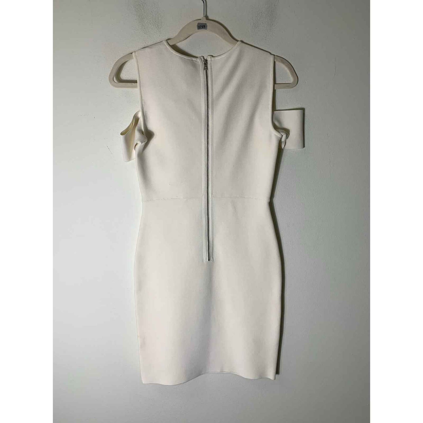 BCBG Maxazria Off White Knee Length Back Zip Sheath Dress Sz Sm
