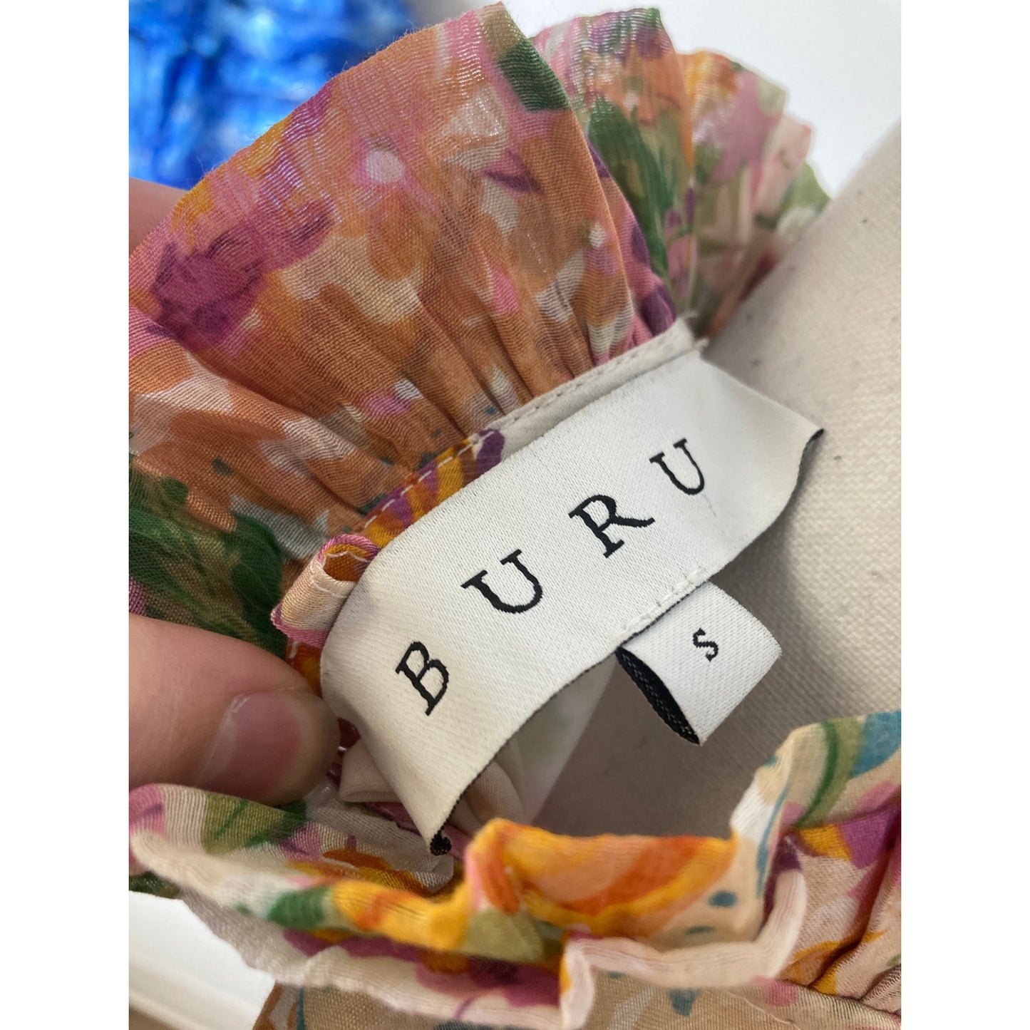 Buru Pink and Orange Floral Maxi Dress Sz S