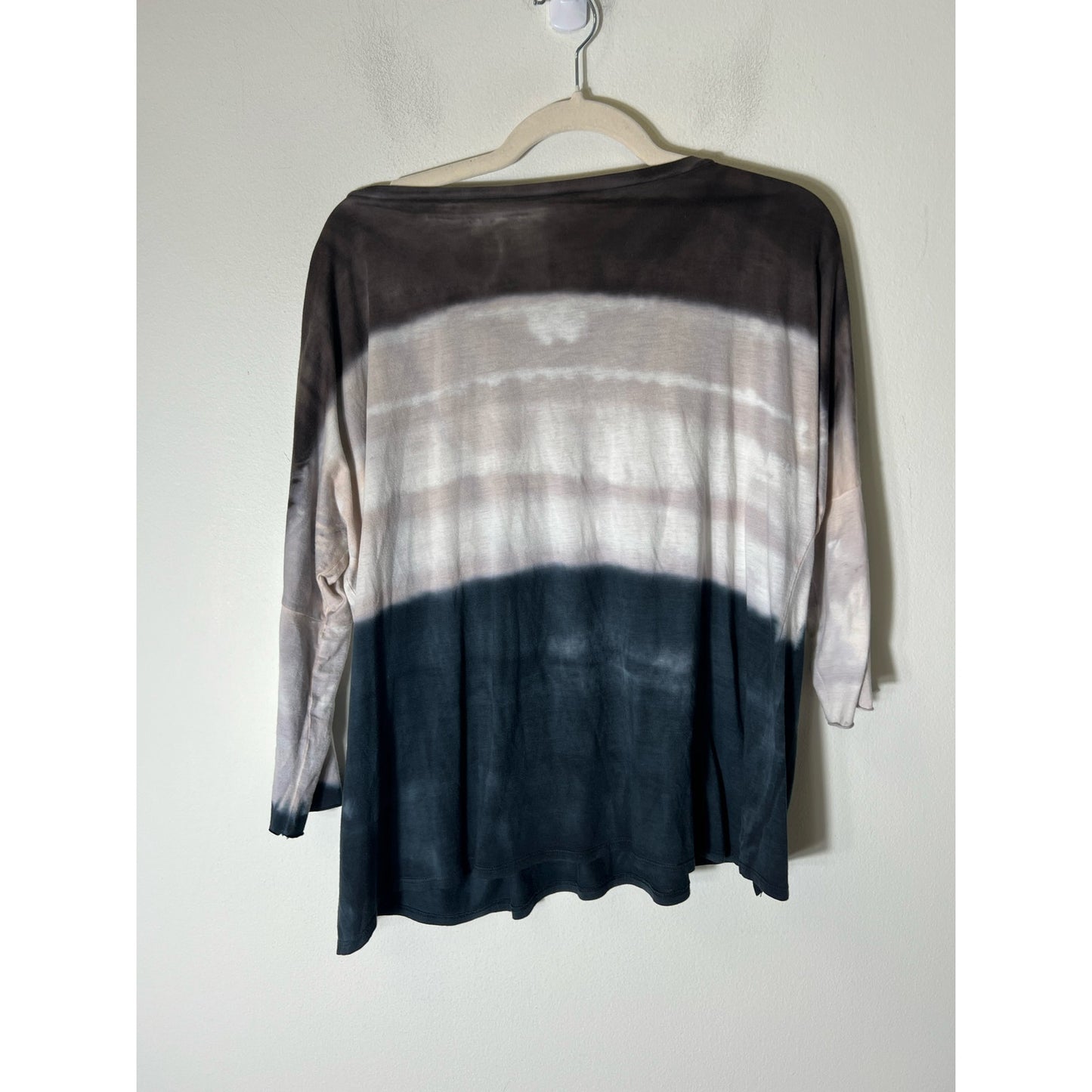 Marika Charles Hand Dyed Brown and Black Long Sleeve Boat Neck Shirt Sz M/L