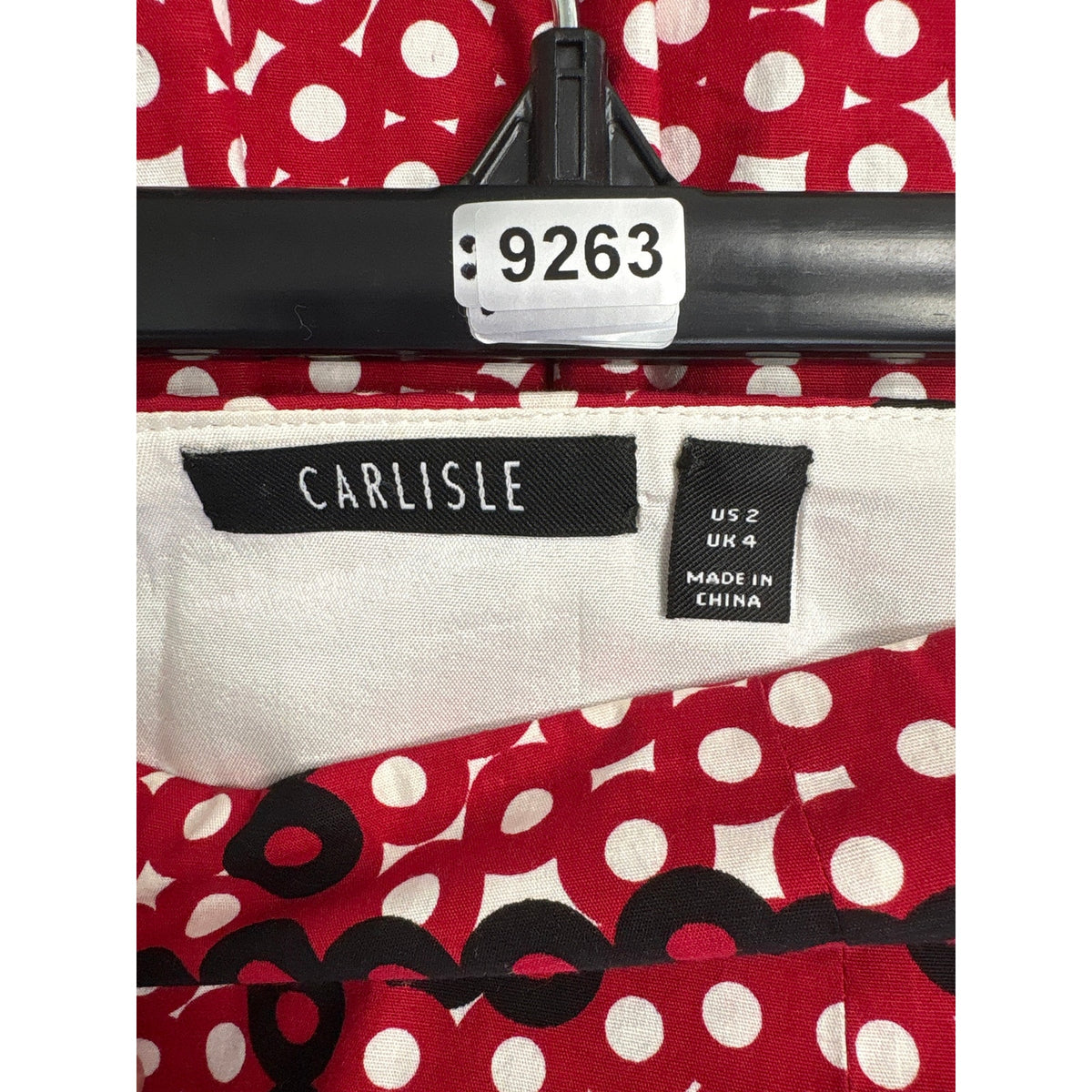 Carlisle Red,Black&WHite Circe Print Cotton Flare Skirt Sz 2