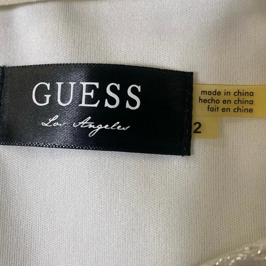 Guess Silver Sleeveless Mini Party Dress Sz 2