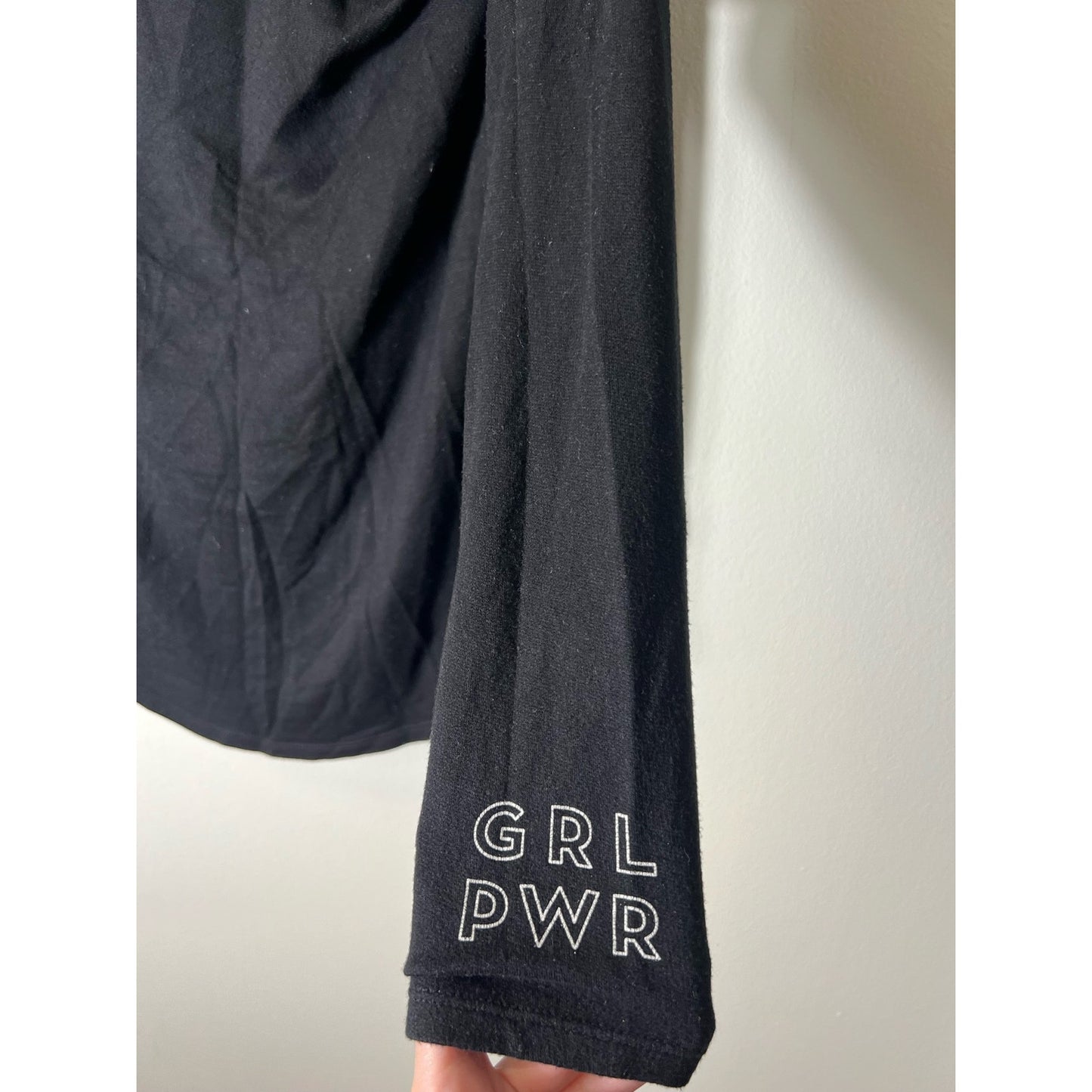 DYI Black Long Sleeve Girl Power Shirt Sz M