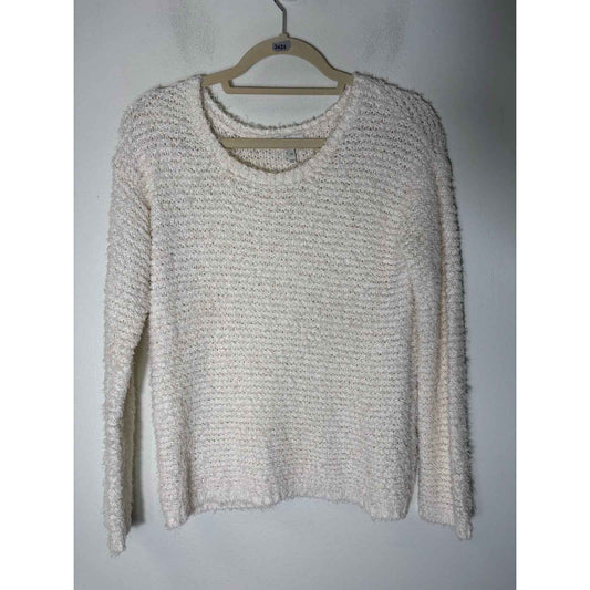 Joie Off White Long sleeve Large Knit "Furry" Sweater Sz M