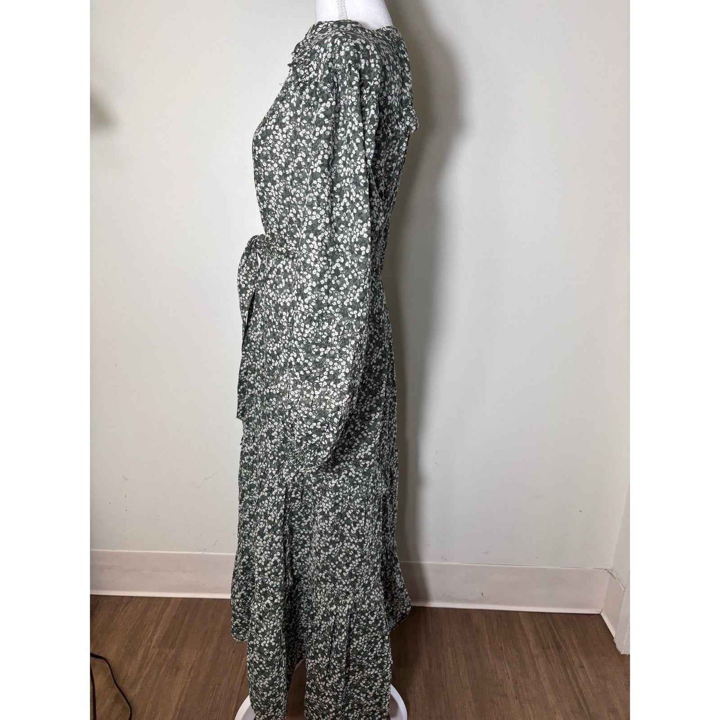 Apiece Apart Green Floral Maxi Dress Sz S