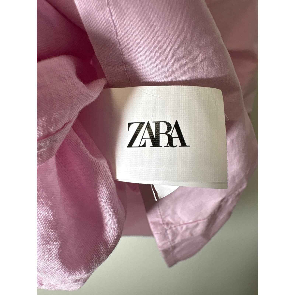 Girls Zara Pink Cotton Short Puff Sleeve Dress Sz 12