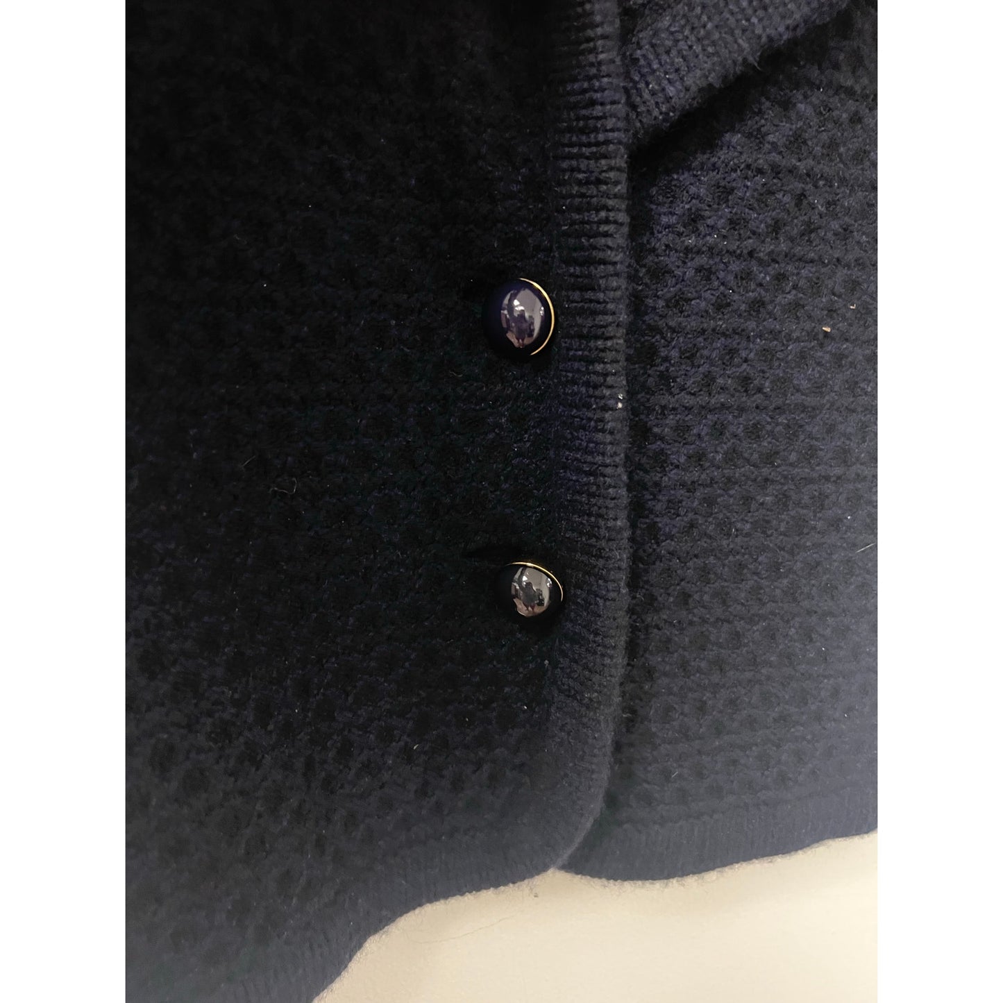Allude Navy and Black Short Sleeve Cardigan Sz M