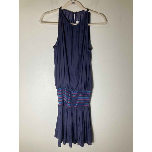 Do + Be Navy Blue Smocked Waist Mini Dress Sz M