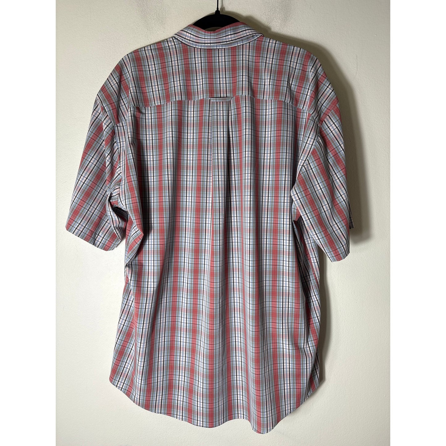Men's Onward Reserve Blue Red Plaid Short Sleeve Button Down Shirt Sz XL