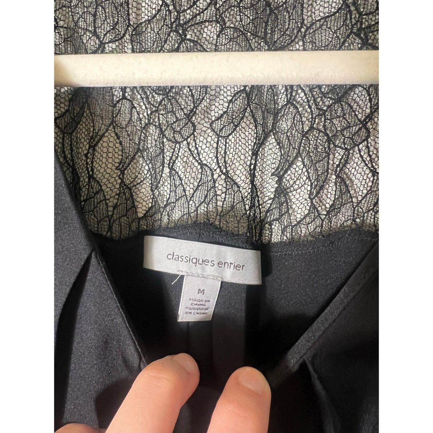 Classiques Entrier Black Sleeveless Lace Tank Sz M