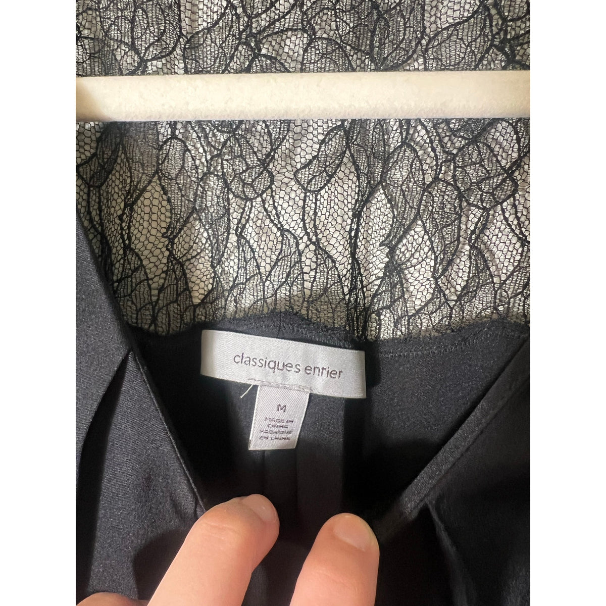 Classiques Entrier Black Sleeveless Lace Tank Sz M
