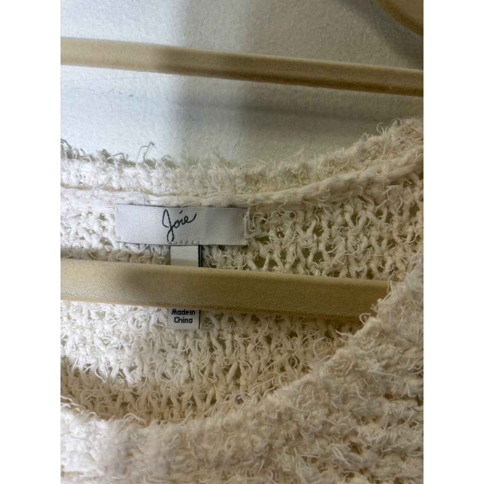 Joie Off White Long sleeve Large Knit "Furry" Sweater Sz M