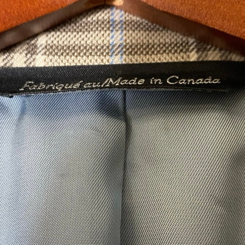 Men's Harrison Limited Clothiers Collection Tan Plaid Wool Dress Jacket Sz 48 Long