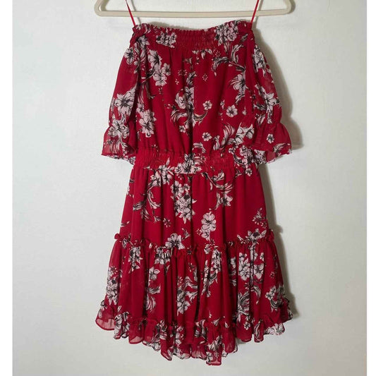 Tart Red Off the Shoulder Mini Dress Sz S