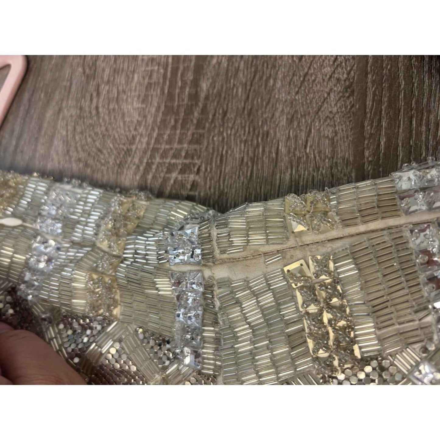 Retrofete Women's Silver and Gold Beaded "Heather" Mini Dress XS