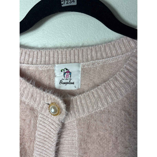 B Bungalows Pale Pink Long Sleeve Button Up Cardigan Sz La