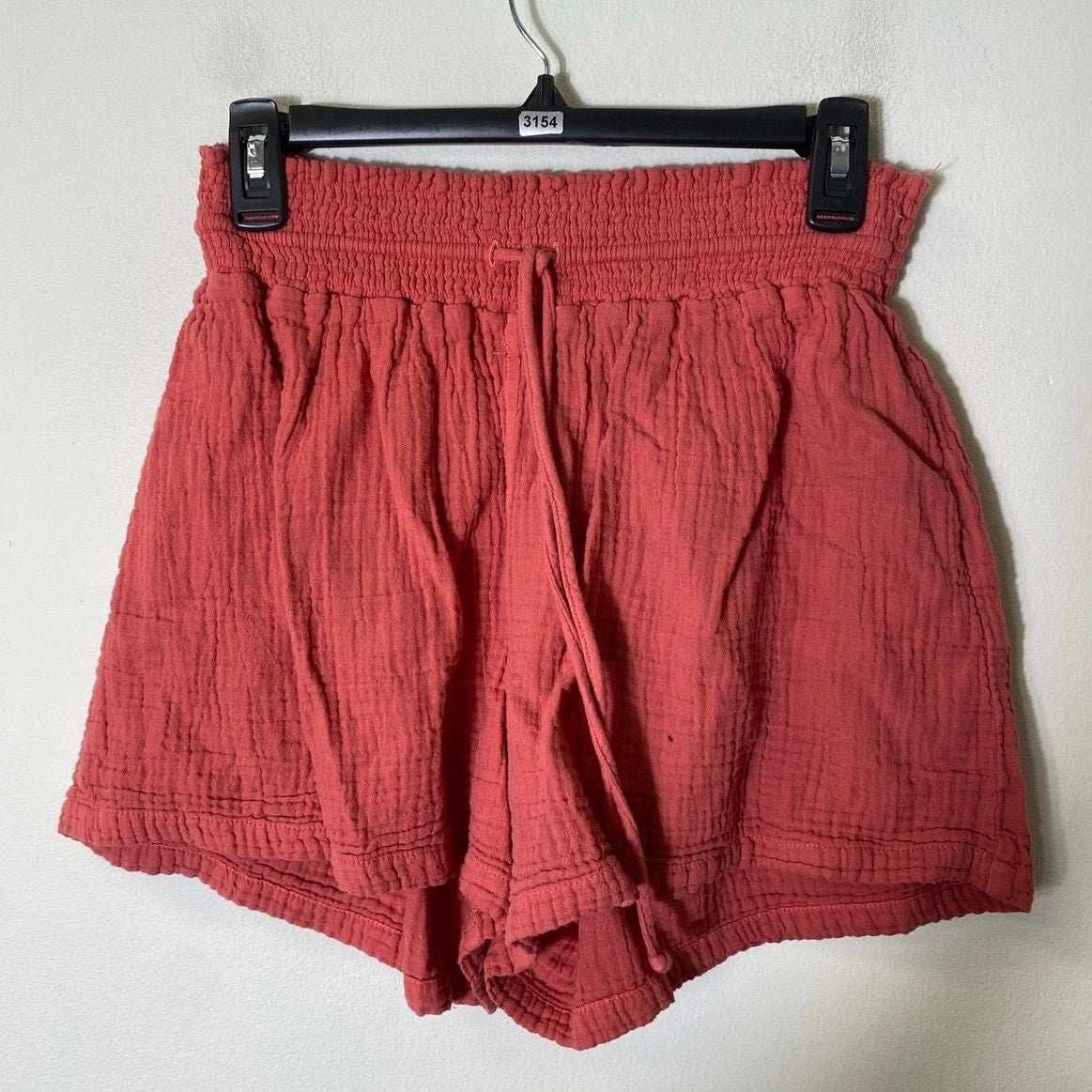 Shannon Passero Salmon Pink Gauze Elastic Waist Shorts Sz S
