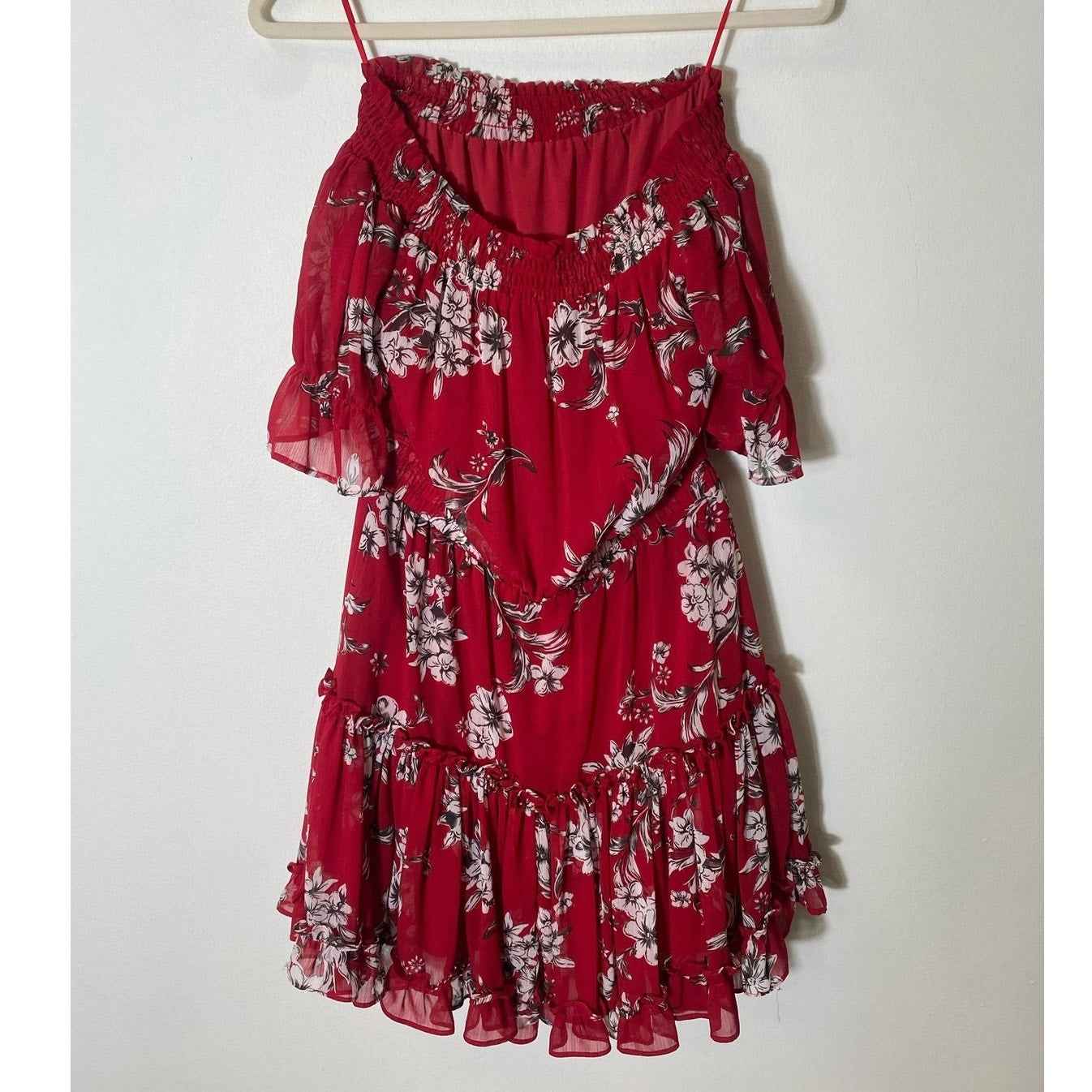 Tart Red Off the Shoulder Mini Dress Sz S