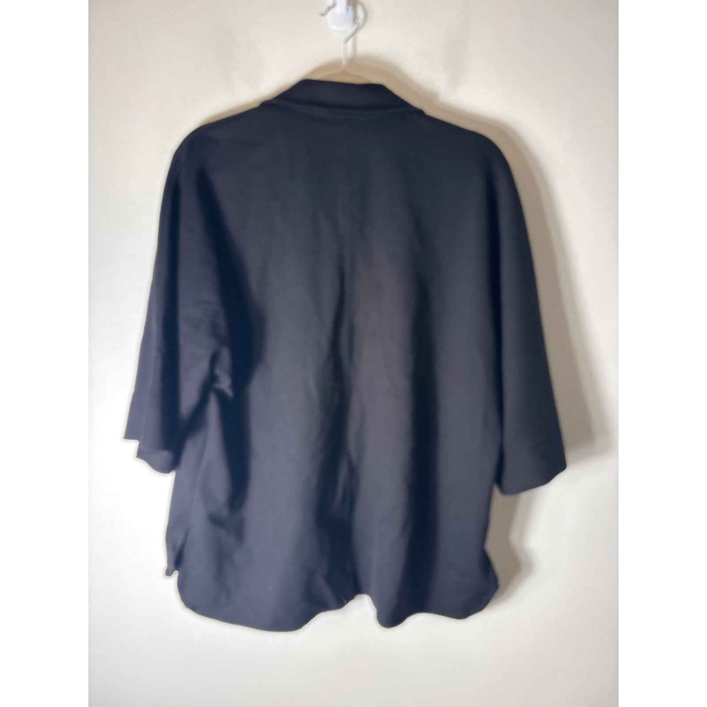 Ann Mashburn Black Half Sleeve Button Up Shirt Sz M