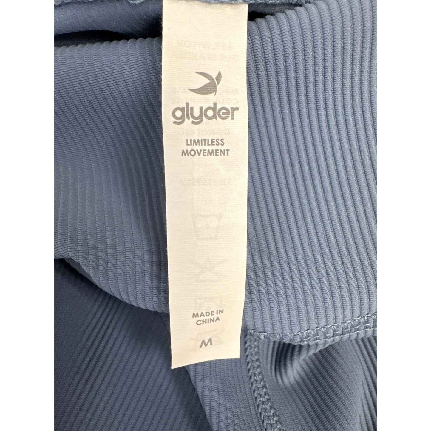 NWT Glyder Blue and Navy Ribbed Athletic Leggings Sz M