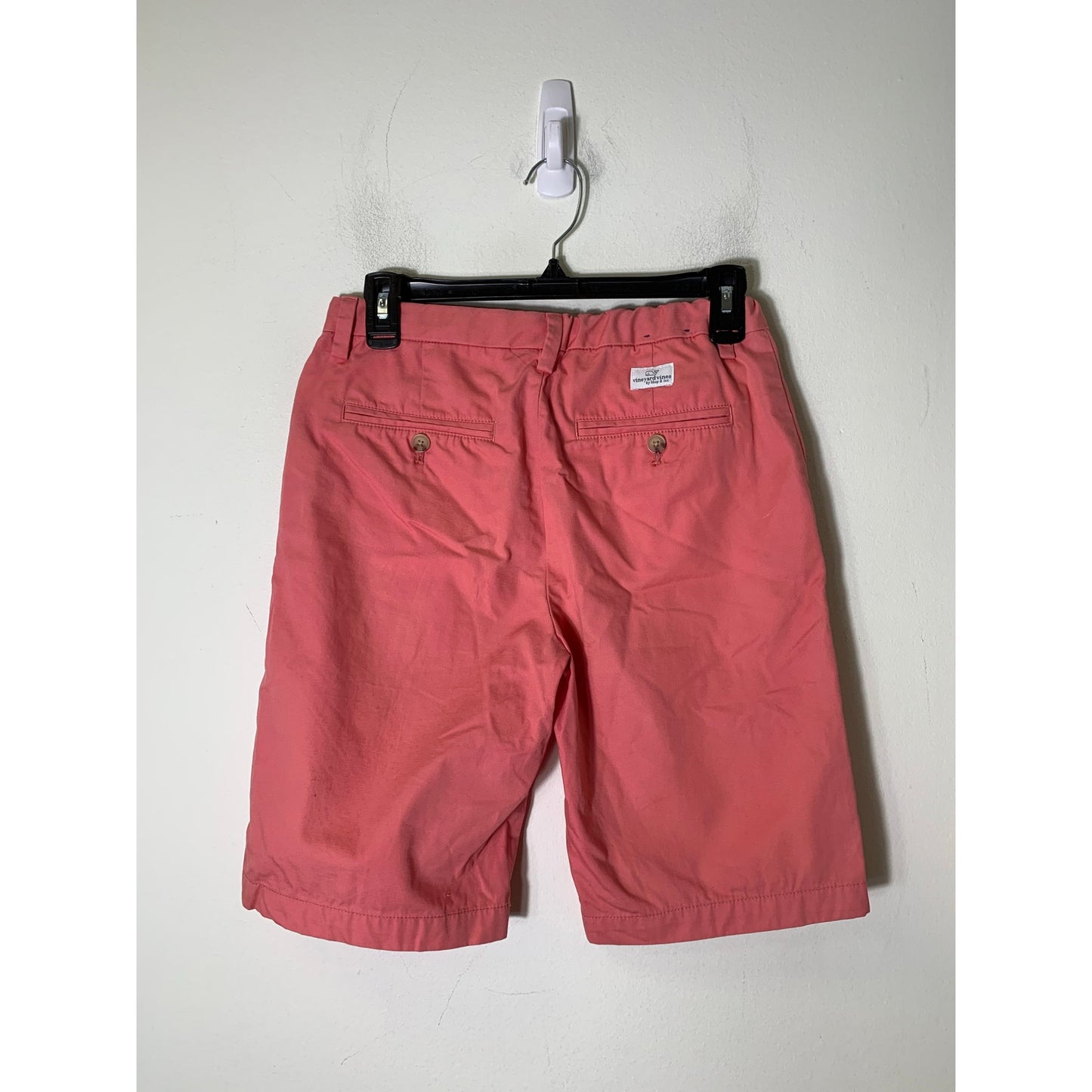 Boy's Vineyard Vines Pink/Red Flat Front Golf Shorts Sz 16
