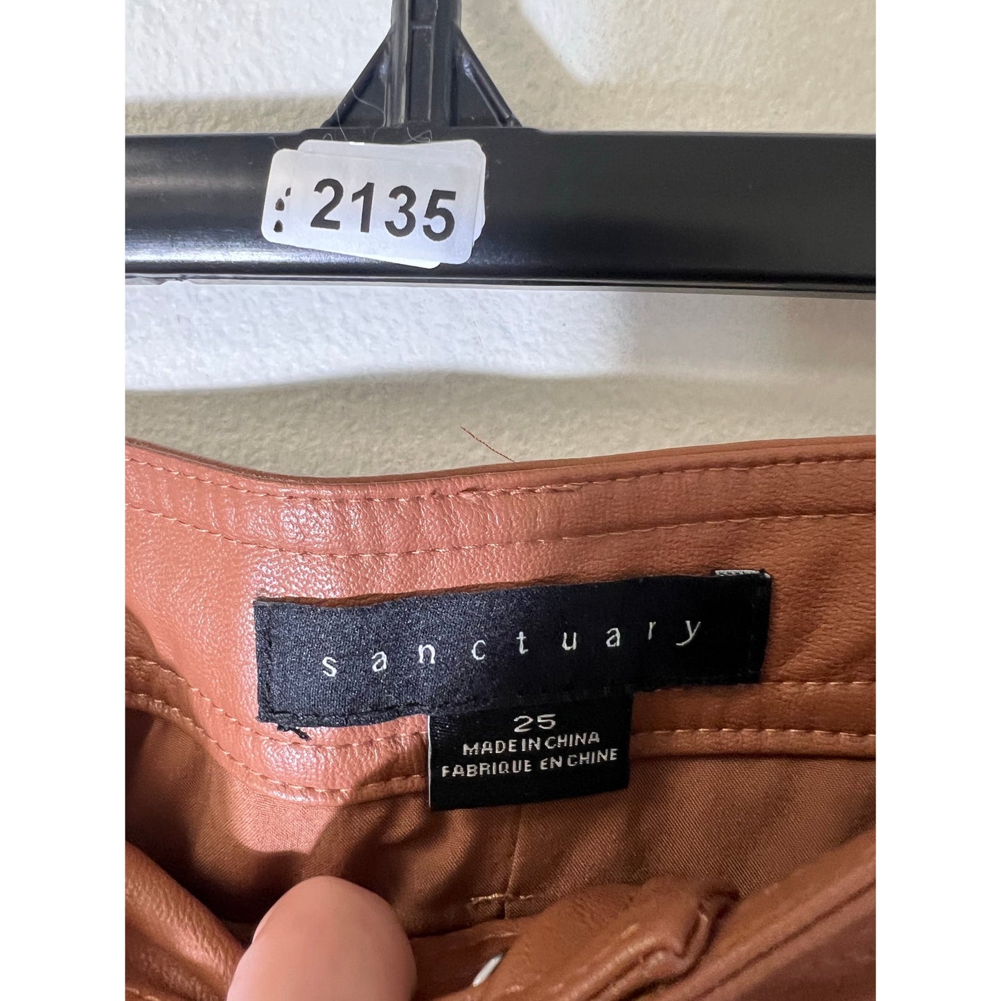 Sanctuary Brown Vegan Leather Midi Pencil Skirt Sz 25