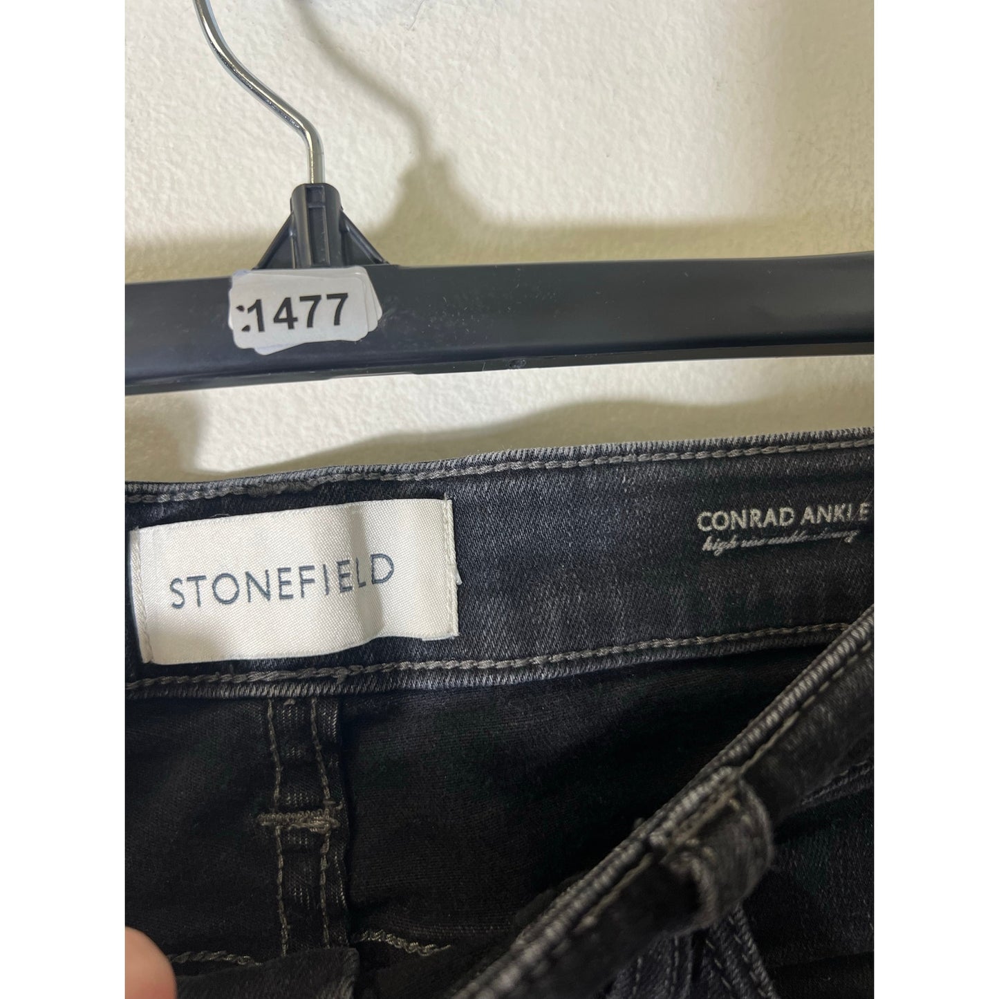 Stonefield Conrad Ankle High Rise Black Denim Sz 27x25