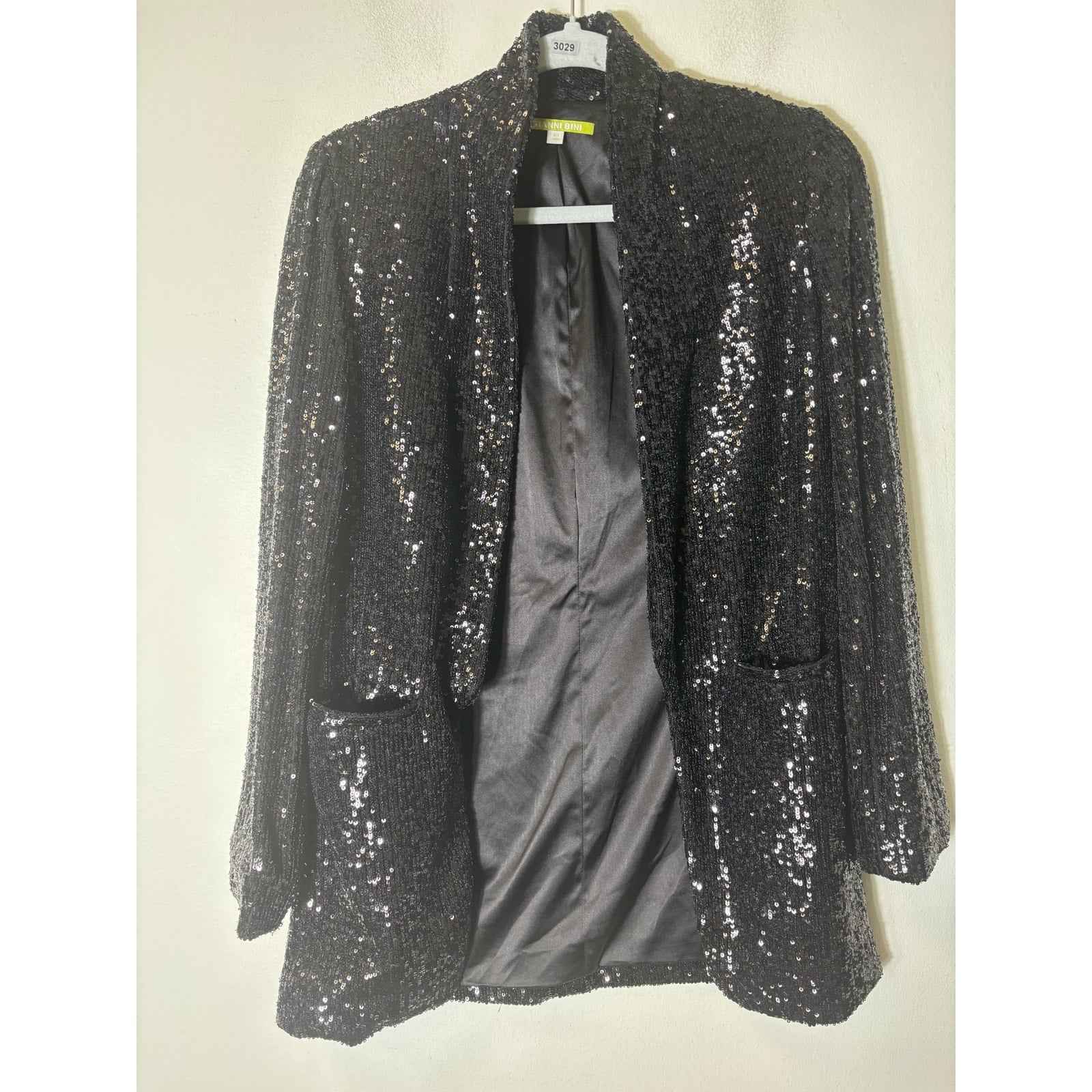 Gianni Bini Black Long Sleeve Sequin Cardigan Jacket Sz S