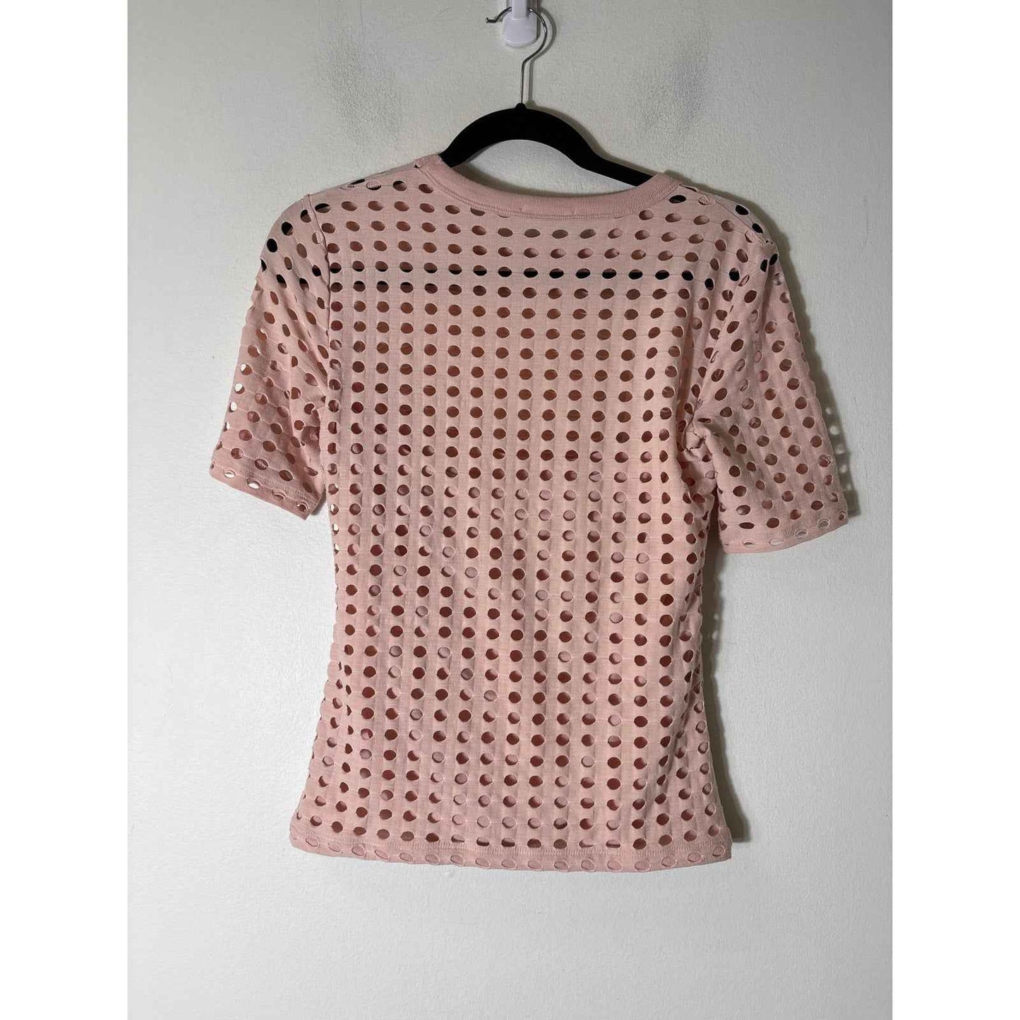 T by Alexander Wang Blush Pink Short Sleeve Circle Cut Out Top Sz S