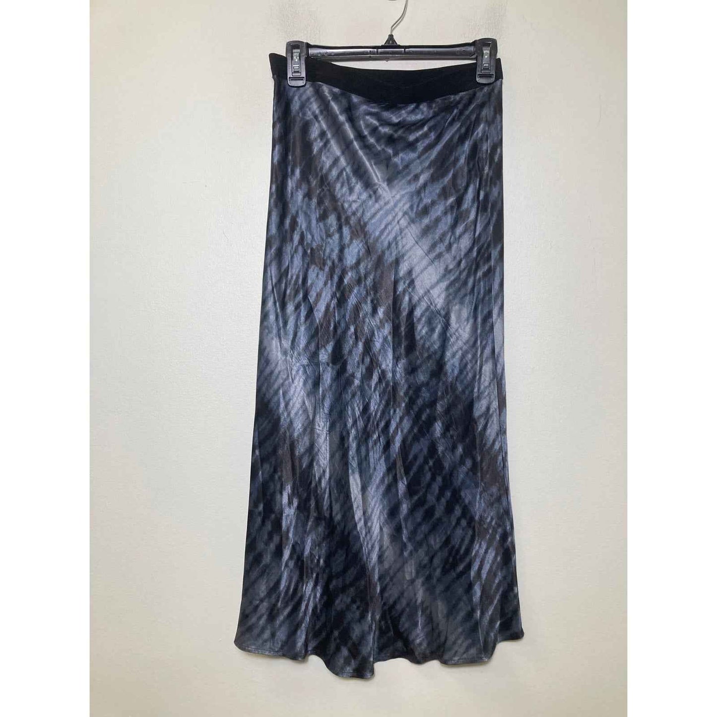 Rails Black and Blue Satin Bias Midi Skirt Sz S