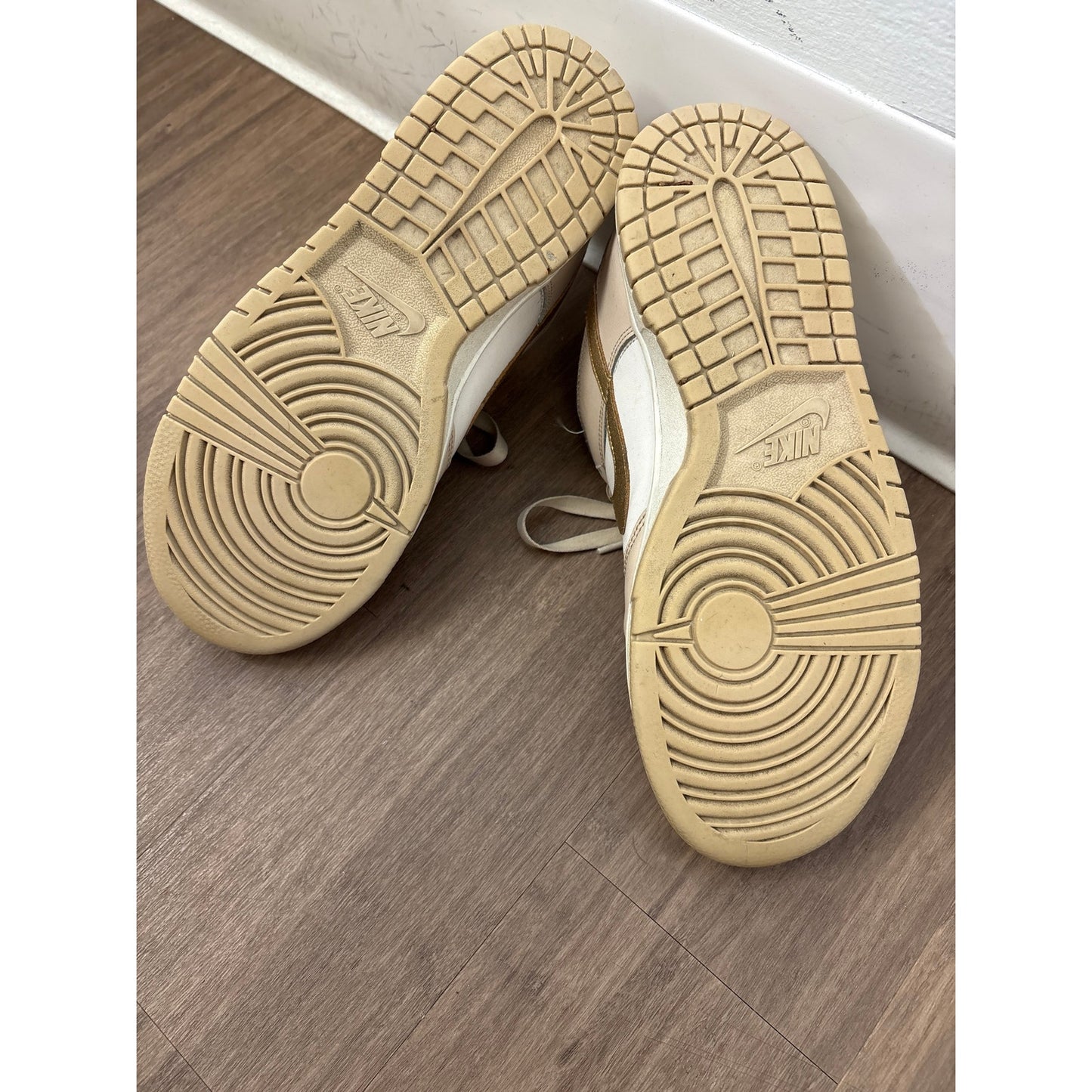 Nike Blush and Gold Tennis Shoes Sz 9.5