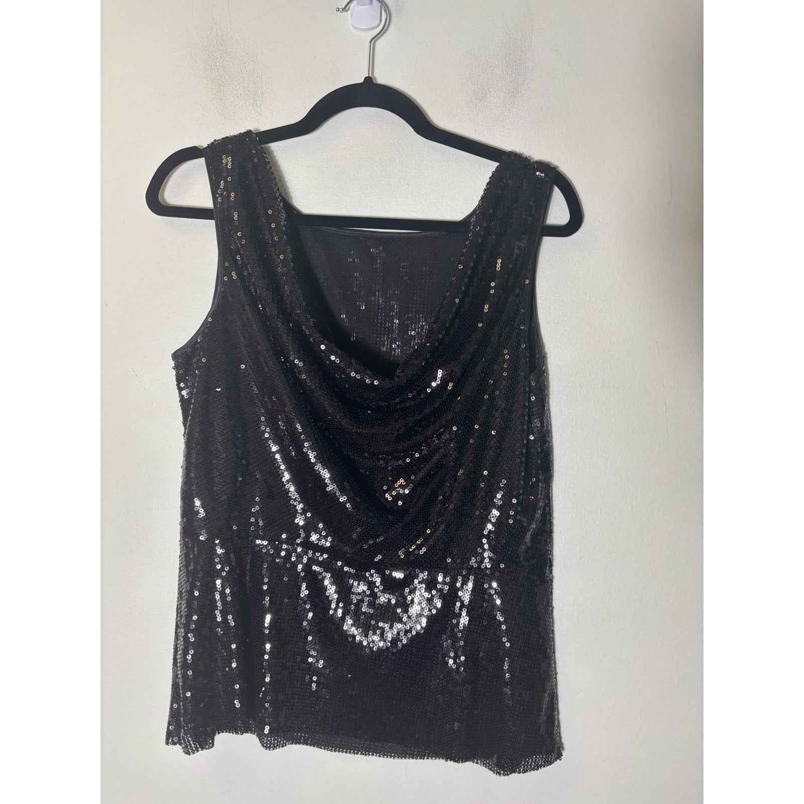 Worth Black Sleeveless Sequence Special Occasion Top Sz 10