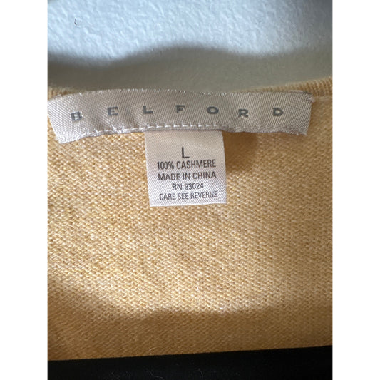Belford Golden yellow Long Sleeve Cashmere Sweater Sz L