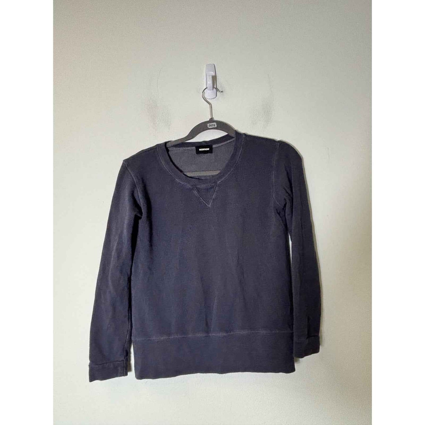 MONROW Charcoal Gray Long Sleeve Cotton Blend Sweatshirt Sz XS