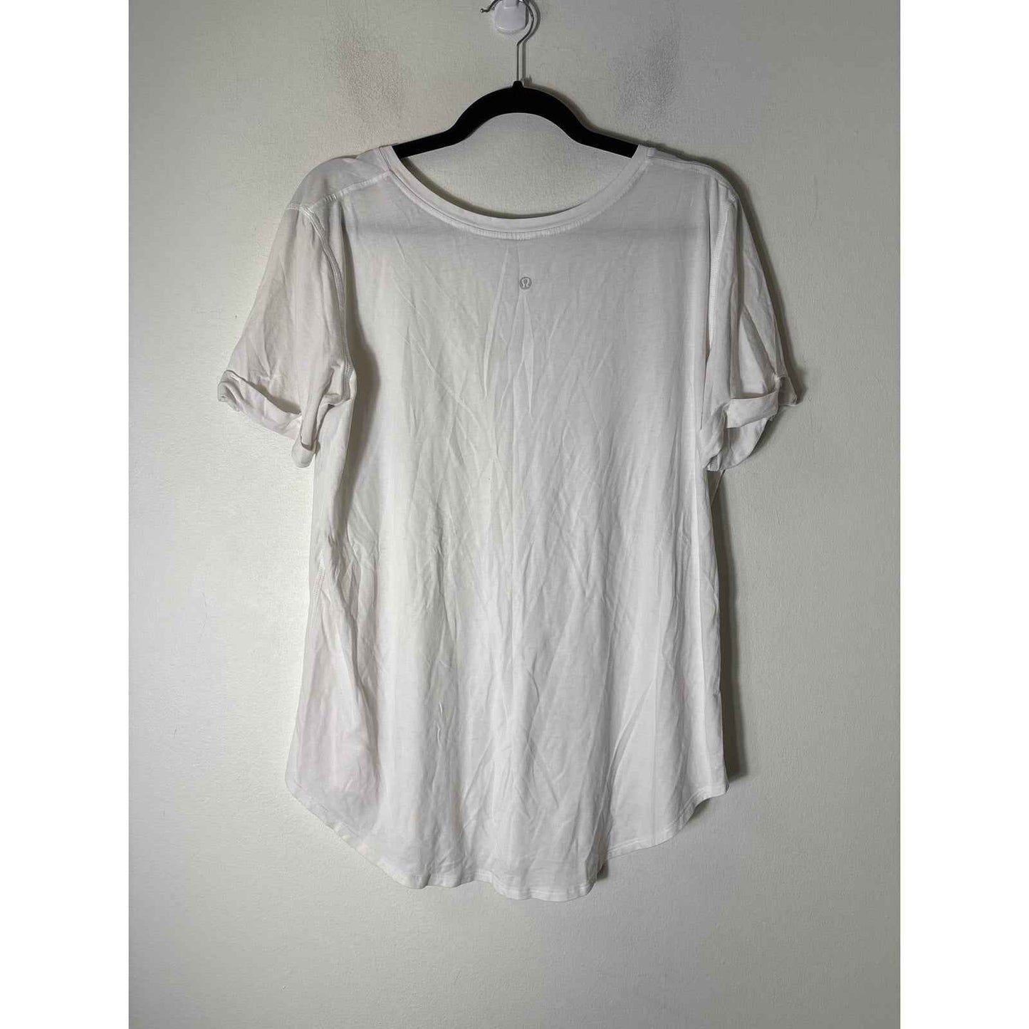 Lululemon White Short Cuffed Sleeve Tee Shirt Sz 8