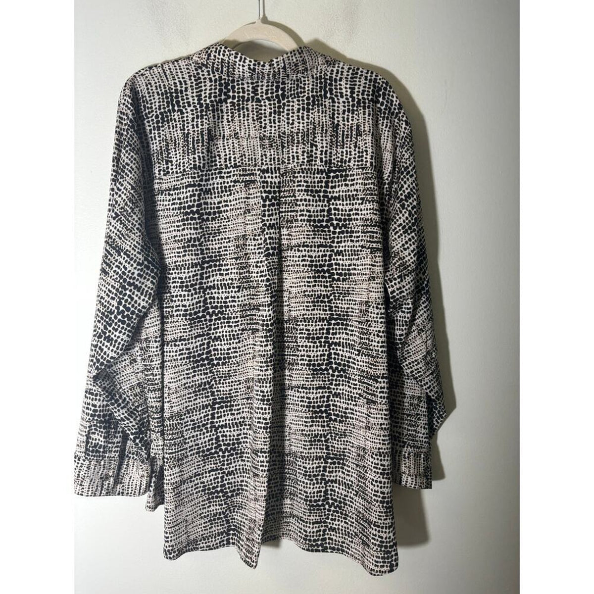 Calvin Klein Black White Print Long Sleeve Shirt Size 2X
