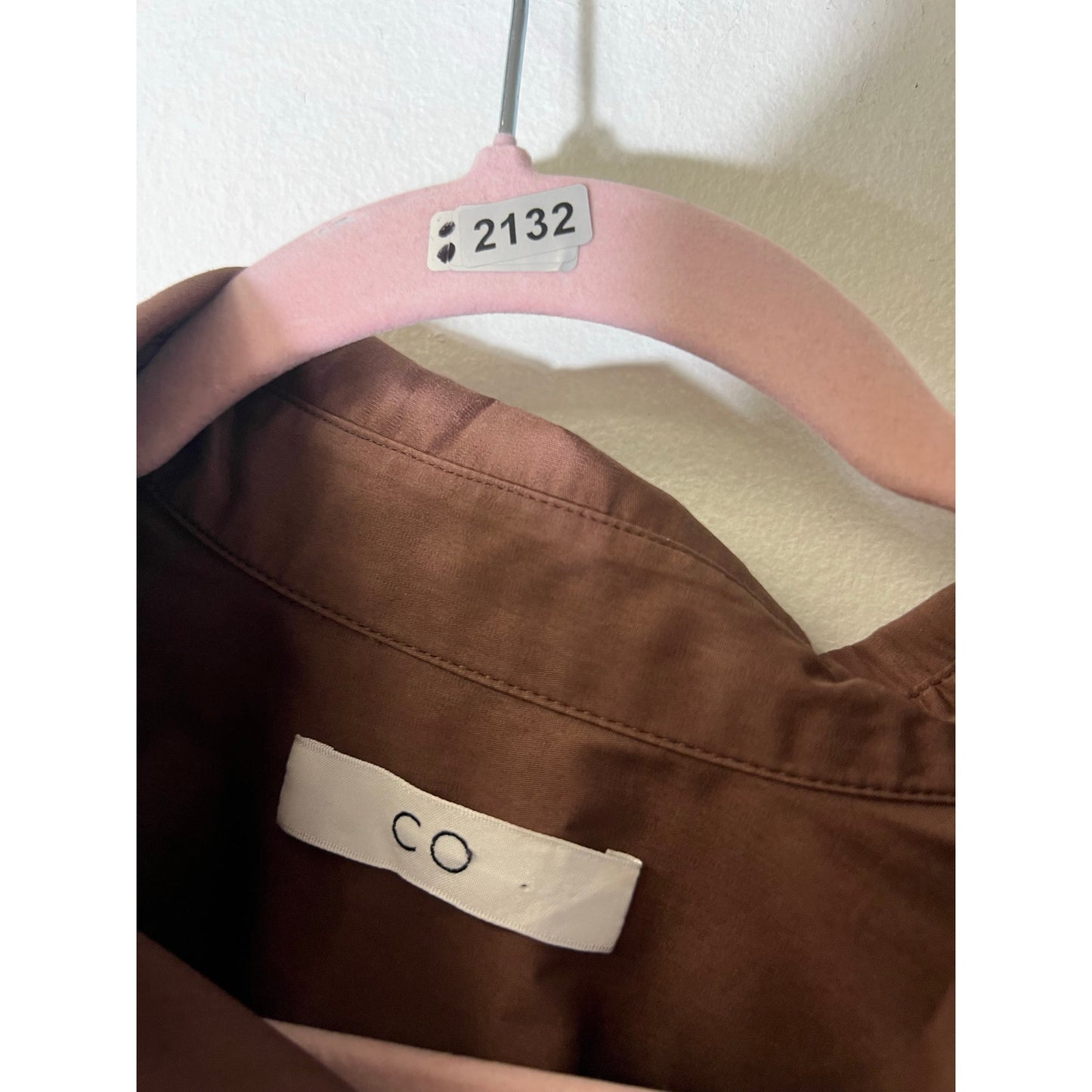 CO Brown Long Sleeve Button Up Shirt Sz S